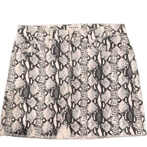 FRAME Denim Le Mini Skirt  Gris Multi Snakeskin Print Size 27 Excellent Conditon